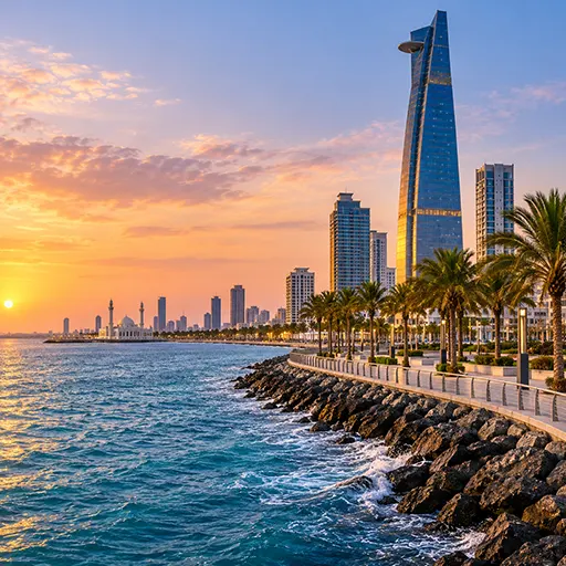 Jeddah waterfront and Red Sea Corniche in Saudi Arabia