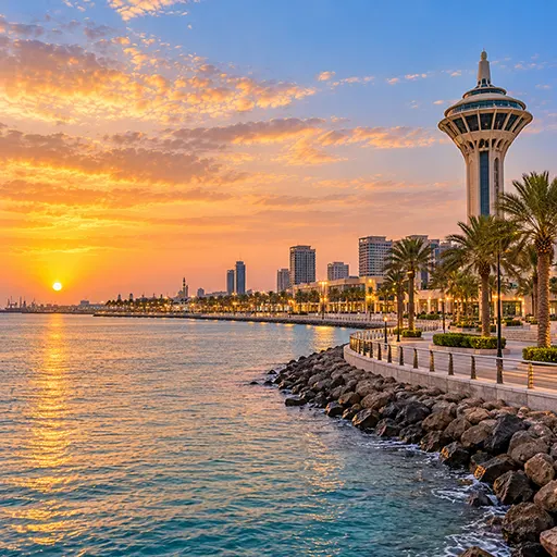 Yanbu waterfront and Red Sea coastline in Saudi Arabia